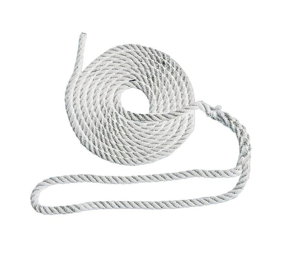 25' Tri-strand Twisted Nylon Dock Line WITH Eye Splice [3/8