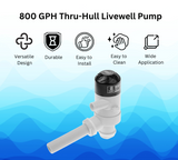 800 GPH Thru-Hull Livewell Pump- FSM57473