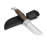 Buck Knives | 103 Skinner Knife | Fixed Blade Knives | 4" Stainless Steel Blade with Leather Sheath | Hunting, Camping and Outdoors | Made In USA | Lifetime Warranty | Heat Treated | O.D. Green Micarta Pro | 0103GRS1-B