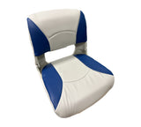 Fold Down Molded Boat Seat WITH Cushions (Blue/Gray)- FSM54989