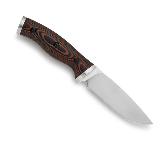853 Small Selkirk Knife | Brown/Black Micarta |  Hunting, Camping and Outdoors | Lifetime Warranty | Heat Treated | 0853BRS-B