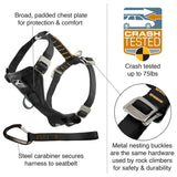 Kurgo Enhanced Strength Tru-Fit-Smart Harness (incl. Seat Belt Tether) charcoal size: Medium- POG30-17578
