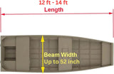 [12' - 14'] Jon Boat Cover (Upto 52-In Beam Width) - FSM58611