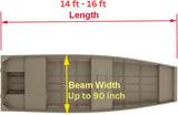 [14' - 16'] V & Tri Hull Bass Boat Cover (Upto 90-In Beam Width) - FSM58613