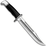 Buck General, Black Phenolic Handle, Plain, Leather Sheath - 120BKS - BK0120BKS