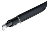 Buck General, Black Phenolic Handle, Plain, Leather Sheath - 120BKS - BK0120BKS