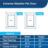 PetSafe Extreme Weather Energy Efficient Pet Door, Unique Three Flap System, White, for Medium Dogs Up to 18 kg - PPA00-10985