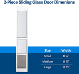 PetSafe 2-Piece Sliding Glass Pet Door, Great for Apartments or Rentals, 76 13/16" to 81", White, Small - PPA11-14766