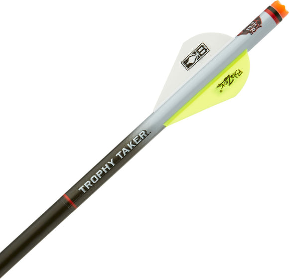 Trophy T Shrink Fletch - White Tube / 2 Neon Yellow & 1 White Blazer Vanes