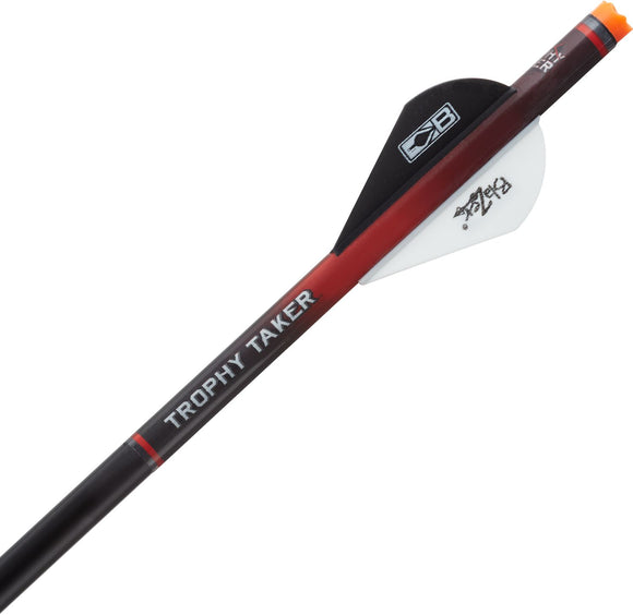 Trophy T Shrink Fletch - Red Tube / 2 White & 1 Black Blazer Vanes
