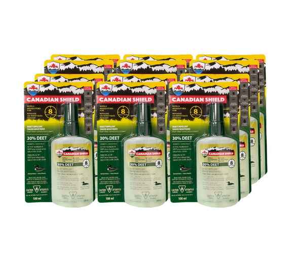 Canadian Shield Mosquito & Insect Repellent | Up to 8 Hours of Protection| Formulated for Camping, Hunting, Fishing, Family Fun, and more! | 30% DEET | Liquid Pump (100ml)