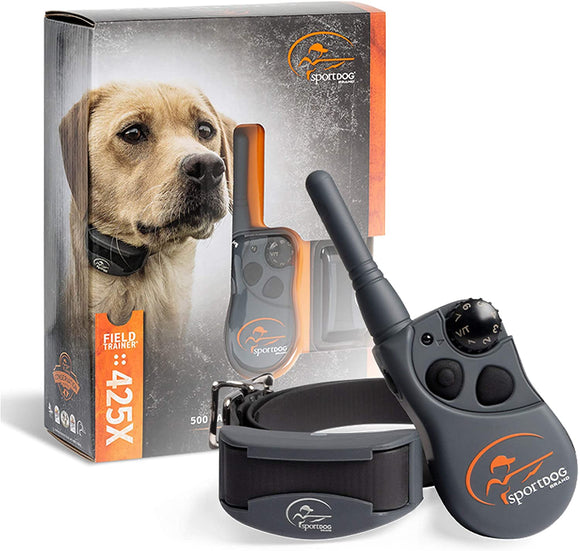 SportDOG Brand 425 Remote Trainers - 500 Yard Range E-Collar with Static, Vibrate and Tone - Waterproof, Rechargeable - Including New X-Series, Black - SD-425X