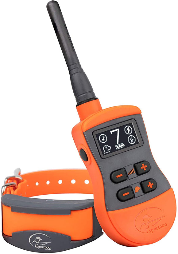 SportDOG Brand SportTrainer Remote Trainers - Bright, Easy to Read OLED Screen - Up to 3/4 Mile Range - Waterproof, Rechargeable Dog Training Collar with Tone, Vibration, and Shock - SD-875E
